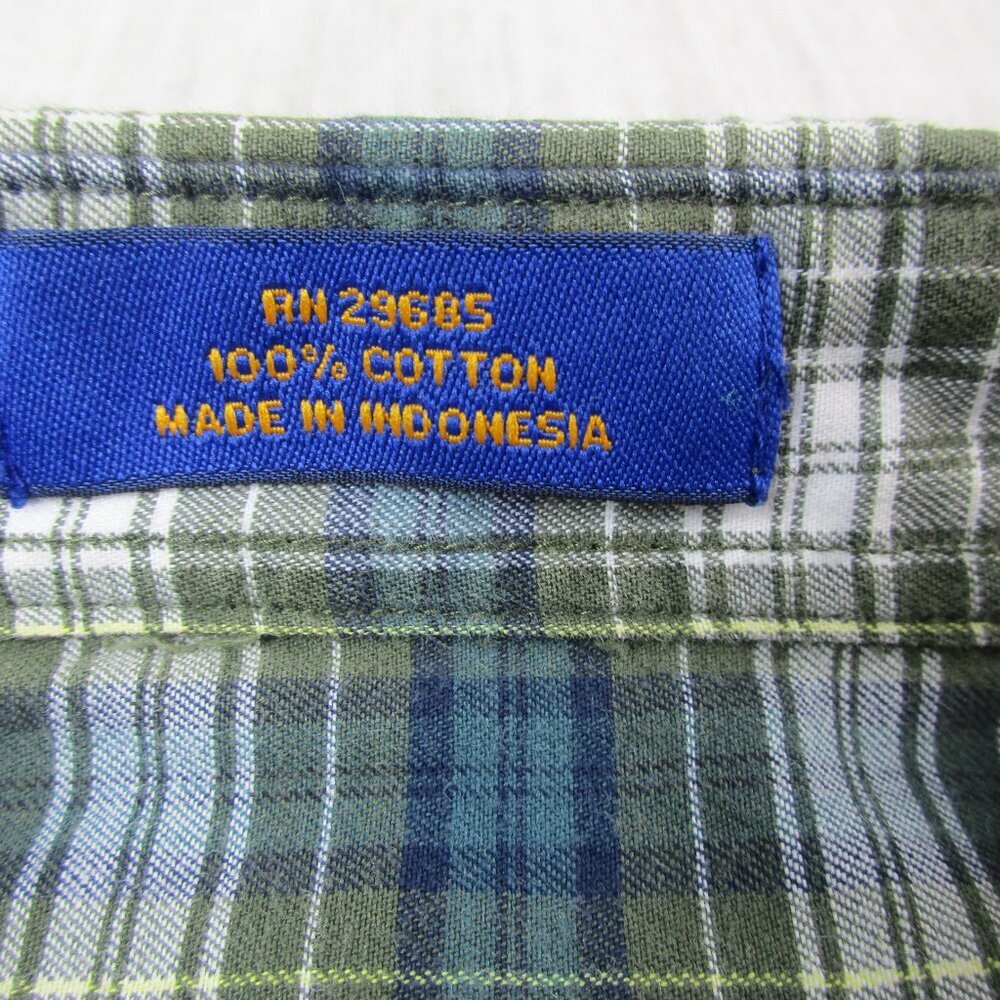Pendleton Green Blue Plaid Long-Sleeve Button-Down Shirt - Picture 7 of 11